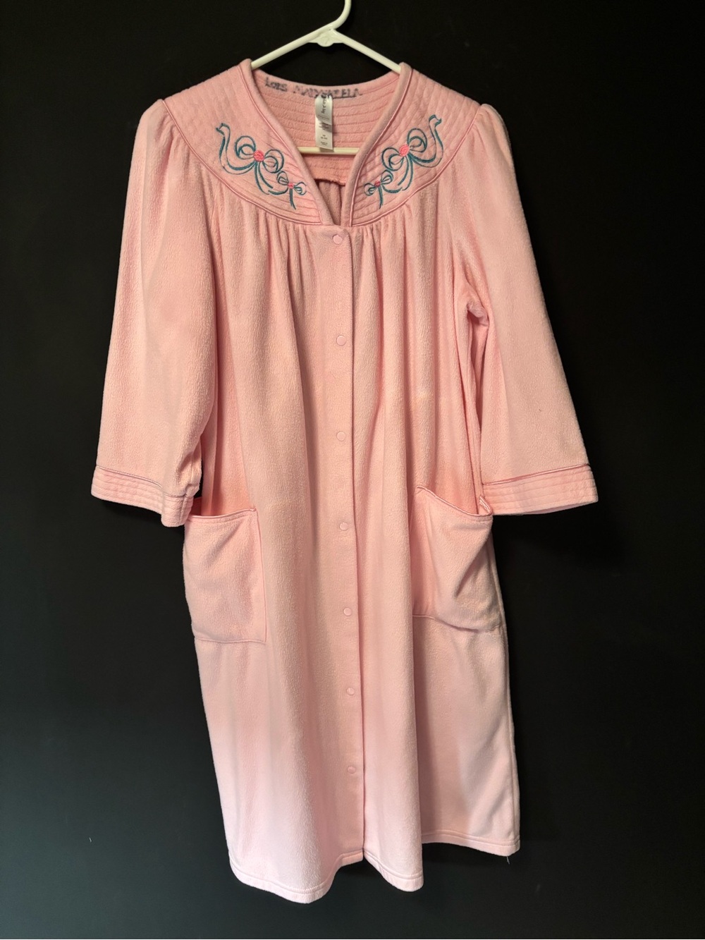 VTG White Stag Grannycore Pink Button Front Robe-Medium